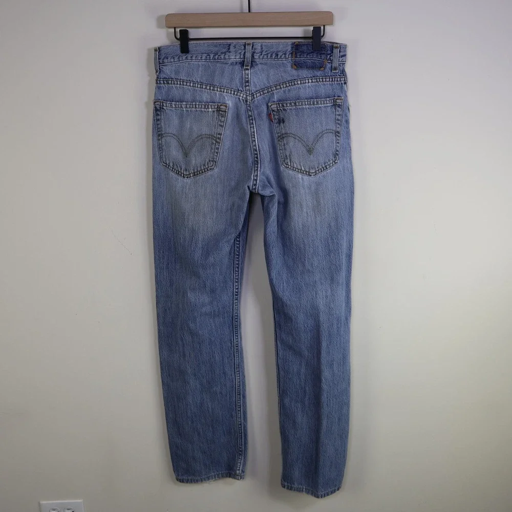 Vintage Levis 505 Regular Fit‎ Jeans 33x34 Grunge Distressed Light Wash Denim
